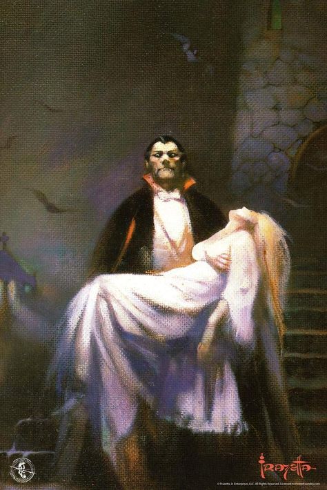 Vampire Monster, Dracula's Brides, Vampire Bride, Frank Frazetta, Cool Wall Decor, Cool Wall Art, Scary Halloween Decorations, Halloween Poster, Spooky Scary