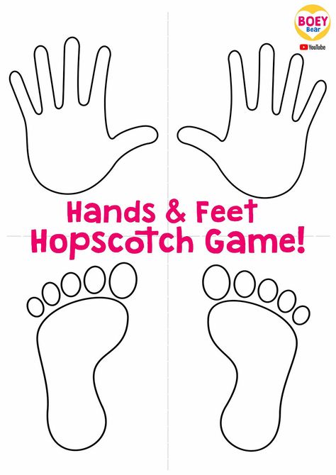 Hopscotch Games Printable, Hopscotch Game, School Age Activities, Hand Games, Pre Writing Activities, Physical Activities For Kids, Indoor Games For Kids, Gross Motor Activities, Family Party Games