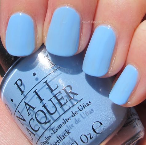 Opi Gel Blue Colors, Opi Light Blue Nail Polish, Opi Periwinkle Blue, Nail Colors Light Blue, Opi Light Blue, Opi Blue Colors, Light Blue Pedicure, Pale Blue Nails, Opi Blue Nail Polish