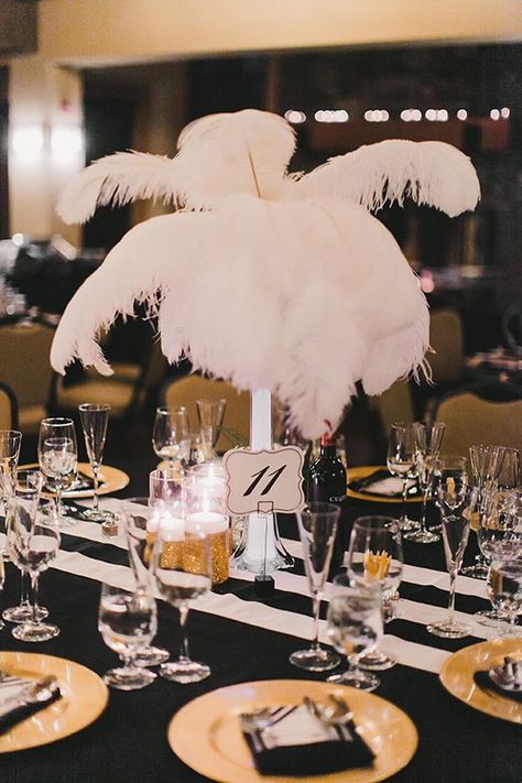 Black White Gold Party, Wedding Ideas Black And White, Wedding Ideas Black, Black White Parties, Nye Wedding, Prom Theme, New Years Eve Weddings, Black White And Gold, Gold Theme