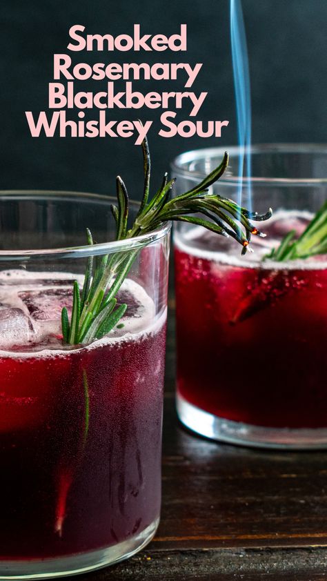 The smoky twist and herbal infusion make this whiskey sour a memorable delight. Impress your guests and savor the perfect balance of flavors in every sip. Cheers to unforgettable evenings filled with the essence of smoked rosemary and blackberry magic! 🌿🍇 #SmokedRosemaryBlackberryWhiskeySour Rosemary Whiskey Cocktail, Blackberry Rosemary Cocktail, Smoked Whiskey Drinks, Smoked Bourbon Drinks, Blackberry Whiskey Sour, Smoked Rosemary Cocktail, Fruity Whiskey Cocktails, Smoked Cocktails Drink Recipes, Smoked Bourbon Cocktail