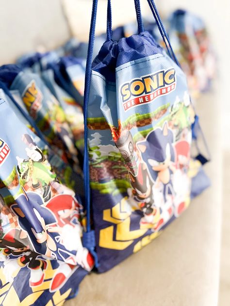 Sonic Party Favor Ideas, Sonic The Hedgehog Party Favors, Sonic 4th Birthday, Sonic Birthday Party Cake, Sonic Birthday Party Favors, Sonic Goodie Bag Ideas, Sonic Party Favors, Sonic Centerpieces Birthday Parties, Sonic Birthday Party Ideas