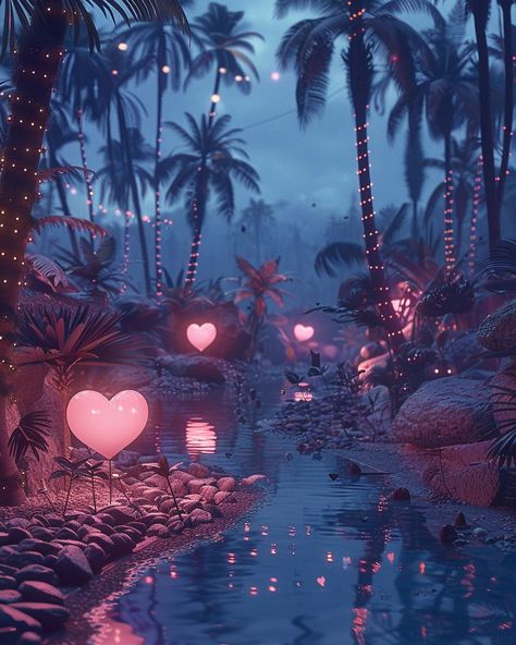 Chaos Dreamland 💘 | In Dreamland, the magic of instant transport whisks you away to otherworldly realms, right in your backyard. Picture your pool… | Instagram Backyard Lagoon, Chaos Dreamland, Dreamy Pictures, 80s Interior Design, Blue Foliage, Cyberpunk Aesthetic, Fantasy Homes, Virtual Art, The Great Escape