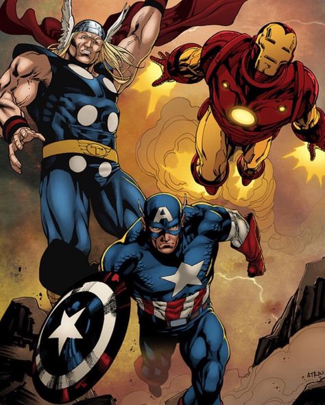 The Original 3 Avengers Cartoon, Avengers Art, Marvel Artwork, Avengers Comics, Arte Dc Comics, Marvel Captain America, Marvel Entertainment, Marvel Comics Art, Comic Book Characters