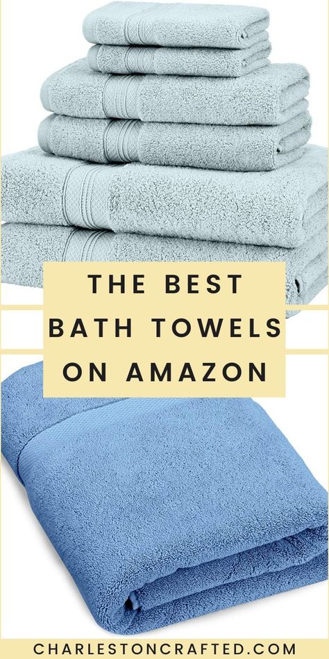 Looking to find high quality but affordable bath towels and linens on Amazon? Here are the best options! #charlestoncrafted #bathtowels #amazon Bath Sheets Towels, Best Amazon Bath Towels, Best Bath Towels On Amazon, Best Towels To Buy, Best Towels, Bed N Breakfast, Bedroom Linens, Amazon Bedding, Best Bath Towels