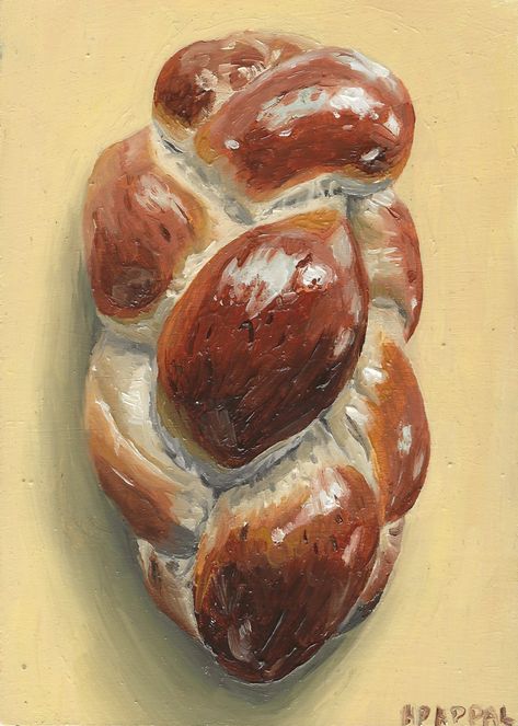 Bread Oil Painting, Cookies Painting, Realistic Food Painting, Bread Painting, Sick Drawings, Food Art Painting, Bread Art, Food Painting, Galaxy Painting