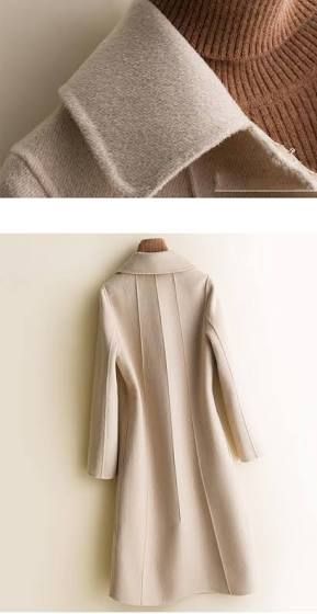 Elegant Beige Wool Coat Solid Color, Elegant Beige Cashmere Wool Coat, Formal Double-breasted Beige Wool Coat, Beige Double-breasted Wool Coat, Cashmere Coat Women, Elegant Beige Double-breasted Wool Coat, Mode Rose, Winter Jackets Women, Casual Coat