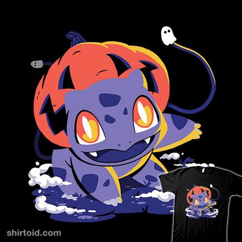 Halloween Bulbasaur, Horror Classics, Pumpkin Tattoo, Pokemon Halloween, Day Of The Shirt, Patch Ideas, Cozy Halloween, Spooky Costumes, Pokémon Art