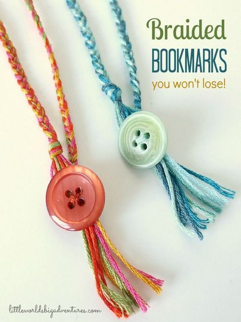 Beaded Bookmarks How To Make, Braided Bookmarks, Bookmark Corner, Bookmarks Diy, Penanda Buku, Crochet Bookmark, Bookmark Craft, Diy Yarn, Beaded Bookmarks