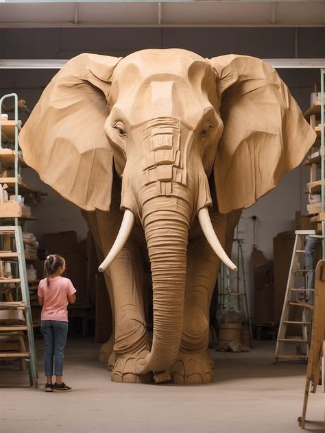 Elephant Lovers Elephant Lover, Baby Elephant, Clay Art, Art Sketches, Elephant, Statue, Quick Saves, Art