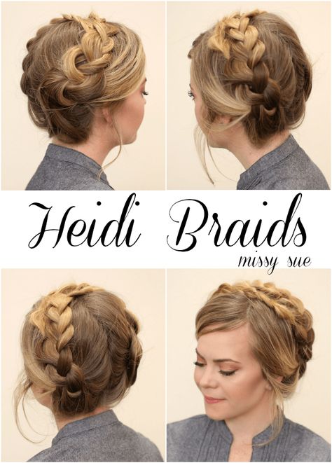 heidi-braids-missy-sue-blog Heidi Braids, German Hairstyle, Oktoberfest Hair, French Braids Tutorial, Loose French Braids, French Braid Ponytail, Hairstyle Tips, Hairstyles Braid, Face Shape Hairstyles