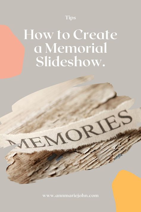 How to Create a Memorial Slideshow Family Slideshow Ideas, How To Make A Slideshow With Pictures, Memorial Slideshow Ideas, Planning A Memorial Celebration, Planning A Memorial Service, Obituary Quotes, Writing A Eulogy, Memorial Video, Estate Planning Checklist