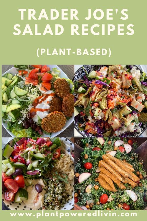 Salad Recipes Trader Joes, Trader Joe Salad, Trader Joes Salad Recipe, Trader Joe Salad Recipes, Trader Joe’s Plant Based Meals, Plant Based Trader Joes Recipes, Trader Joe’s Pasta Salad, Trader Joe’s Salad Recipes, Trader Joes Salad Ideas