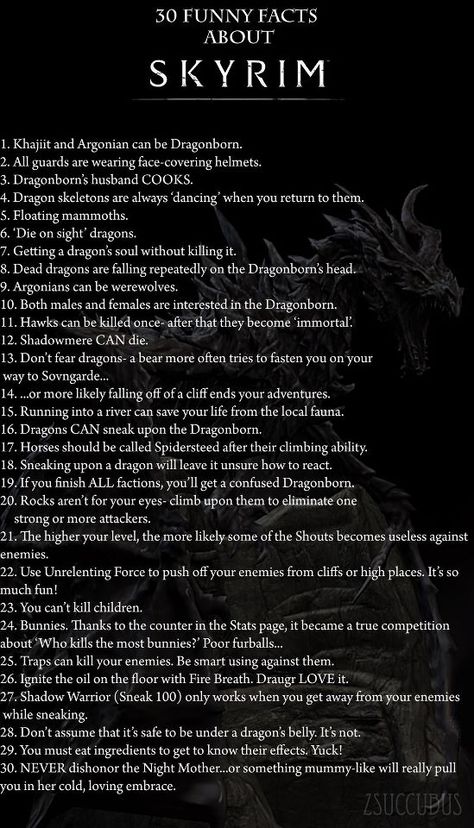 30 fun facts that you may or may not know about Skyrim. Skyrim Races, Skyrim Lore, Skyrim Tips And Tricks, Elder Scrolls Memes, Skyrim Game, Skyrim Funny, Elder Scrolls Lore, Elder Scrolls Games, Elder Scrolls Skyrim