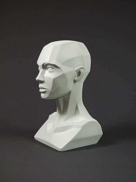 Female planar bust: 6.4 inch tall head sculpt: Amazon.co.uk: Kitchen & Home Bust Reference, Asaro Head, Head Proportions, Planes Of The Face, Bust Form, Head Anatomy, Facial Anatomy, Face Anatomy, Reference Photos For Artists