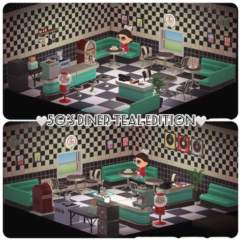 I’m loving the diner furniture for ACNH. Am I the only one? 😍 If you want the record designs on the wall you can use the code: MA-0269-3711-5108 Acnh Diner, Diner Furniture, Hole In Wall, City Core, Diner Ideas, Animal Crossing Memes, Animal Crossing Guide, Acnh Ideas, Acnh Inspo