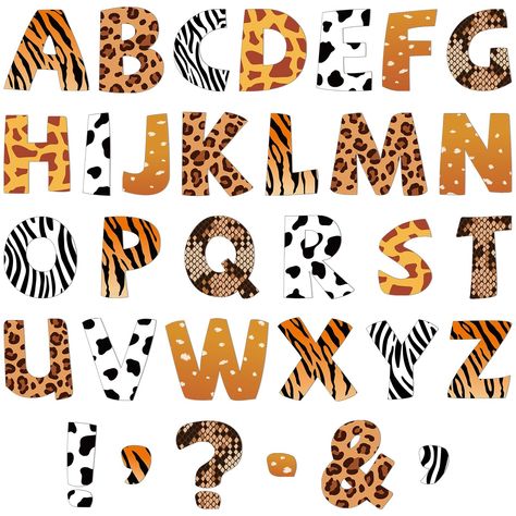 PRICES MAY VARY. 【Abundant Quantity】You will receive a safari jungle animal themed letter and punctuation set pack containing 150 capital letters and 6 common punctuation marks. We also offer enough glue dots to make it easy for you to quickly paste these fun letters onto any smooth surface. 【Convenient size】Each bulletin board animal prints letter is about 7 inches in size, perfect for decorating your bulletin board, classroom walls, or any smooth surface that children can easily see. 【Durable Safari Theme Letters, Wild One Letters, Animal Theme Classroom Decorations, School Wall Decoration Classroom Decor, Animal Classroom Theme, Jungle Letters, Jungle Classroom Theme, Nursery Class Decoration, Safari Alphabet