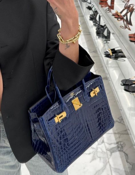 Blue Birkin Bag, Blue Birkin, Birkin Bags, Expensive Bag, Birkin Handbags, My Style Bags, Luxury Bags Collection, Girly Bags, Couture Handbags