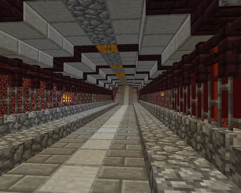 Path building in the nether #minecraft Minecraft Nether Path Design, Minecraft Nether Tunnel Designs, Nether Tunnel Minecraft, Nether Highway, Nether Tunnel, The Nether Minecraft, Nether Builds, Minecraft Nether Base, Nether Base