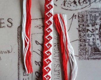 Greek Wave Bracelet, Greek Wave Friendship Bracelet, Red Friendship Bracelet, White Friendship Bracelet, Wave Friendship Bracelet, Diy Braided Bracelet, Bracelets Red, Diy Friendship Bracelets Tutorial, Friendship Bracelets Tutorial