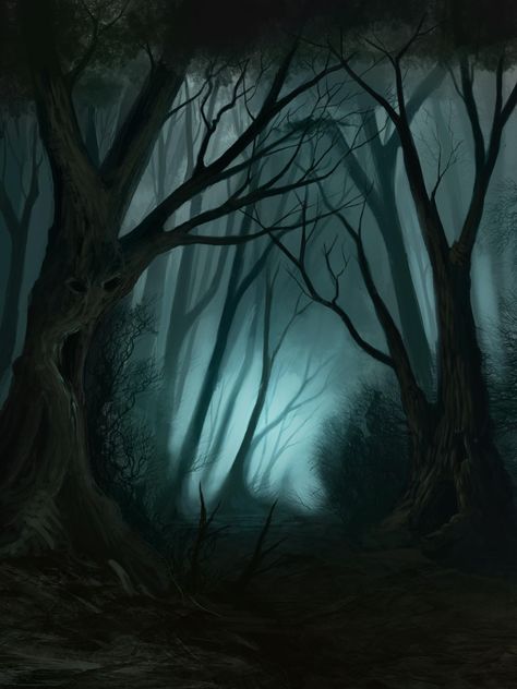 Creepy Woods, Creepy Forest, Dark Wood Background, Creepy Backgrounds, Dark Forest Aesthetic, Forest Drawing, Wood Illustration, Bd Art, Haunted Forest