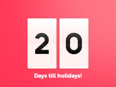 20 Days Sketch UI Contest #day014 - Countdown Timer 20 Days To Go Countdown, Days To Go Countdown, Countdown Timer, Christmas Countdown, 100th Day, 100 Days, Design Development, Lululemon Logo, Creative Professional