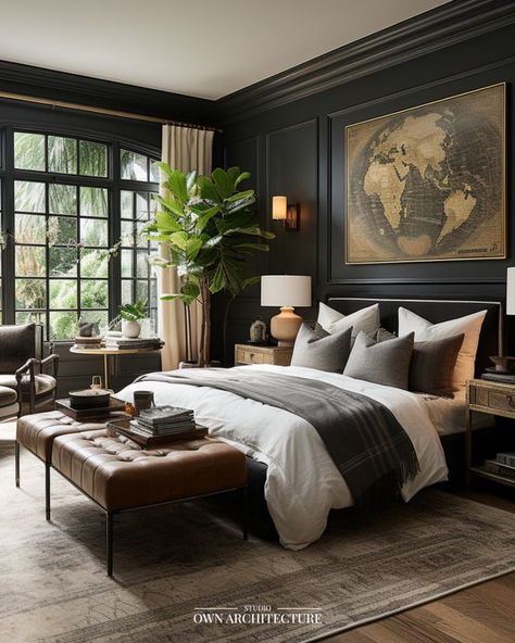 Apartment Bedroom Ideas, Luxe Bedroom, Moody Bedroom, Estilo Indie, Bedroom Redo, Home Vibes, Classic Bedroom, Bedrooms Ideas, Bedroom Remodel