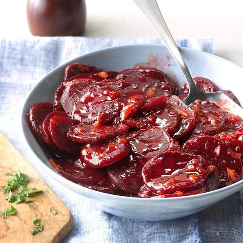 Orange-Glazed Beets Glazed Beets Recipe, Glazed Beets, Autumn Side Dishes, Dinner Rotation, Beet Recipes, Grandmas Recipes, Orange Recipes, Sweet Potato Casserole, Vegetable Sides