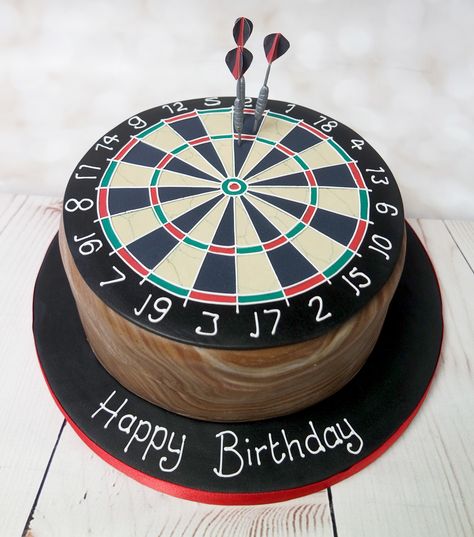 Darts Birthday Cake, Dart Cake, Dartboard Cake, Football Birthday Cake, Custom Birthday Cakes, Happy Birthday Funny, Football Birthday, Presents For Boyfriend, Cake Business