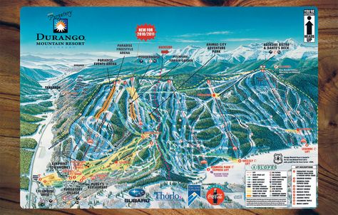 Map of Purgatory at Durango Mountain Resort.  For more information: www.durangomountainresort.com Colorado Trail, Nordic Skiing, Colorado Ski, Durango Colorado, San Juan Mountains, Ski Town, Ski Trails, Colorado Skiing, Ski Holidays