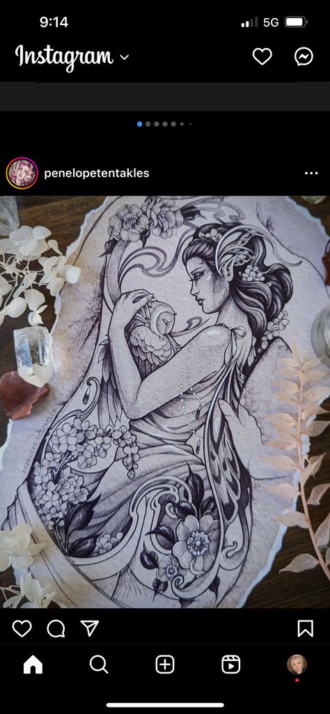 Neotraditional Siren Tattoo, Pisces Witch Tattoo, Mermaid Tattoo Neotraditional, Amphitrite Goddess Tattoo, Amphitrite Tattoo, Sea Goddess Tattoo, Sea Witch Tattoo, Mermaid Pisces Tattoo, Siren Tattoo Goddesses