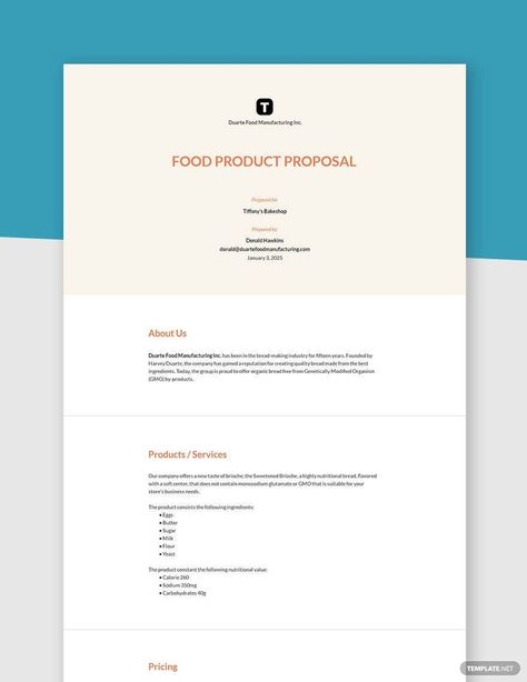 Download this Sample Food Product Proposal Template Document - Pdf, Google Docs, Word, Apple Pages Format Product Proposal Template, Product Proposal, Sample Proposal Letter, Ceiling Cornice, Sales Proposal, Marketing Calendar Template, Proposal Letter, Proposal Sample, Proposal Example