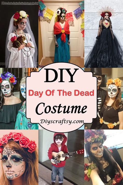 DIY Day Of The Dead Costume Sugar Skull Halloween Costume, Day Of Dead Costume, Mexican Halloween Costume, Mexico Costume, Diy Day Of The Dead, Day Of The Dead Woman, Sugar Skull Dress, Day Of The Dead Diy, Mexican Halloween