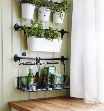 Kitchen Storage Solutions Organizers, Herb Garden In Kitchen, Artificial Plants Indoor, Kitchen Herbs, Bathroom Plants, Kitchen Storage Solutions, Trendy Kitchen, Plant Shelves, Wall Storage