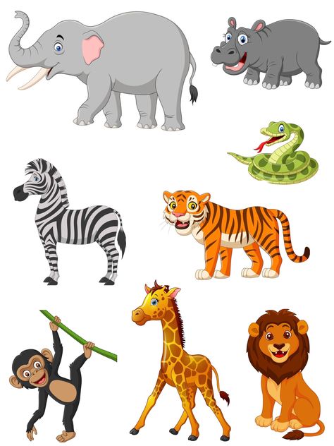 Animals Group, Animal Clipart Free Printable, Animals For Children, Zoo Animal, Land Animals, Animals Pictures For Kids Printables, Animal Cartoon, Wild Animals Cartoon, Safari Animals Preschool