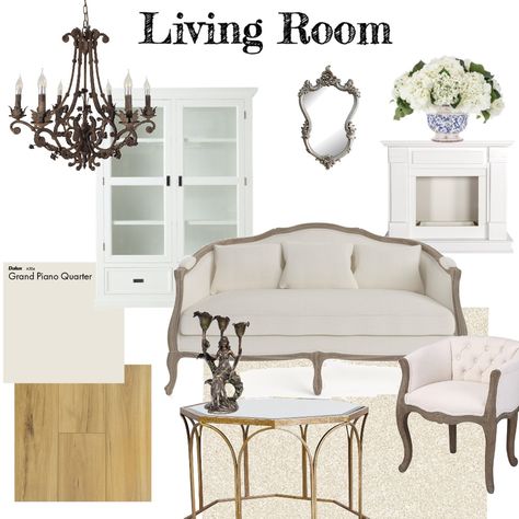 French Living Room Mood board by Beliza.co.nz Mood Board Classic Interior, Classic Mood Board Interior, Parisian Interior Mood Board, French Style Drawing Room, French Interior Mood Board, French Country Mood Board, White Sofa Mood Board, Farm House Rugs, French Sofa Living Room