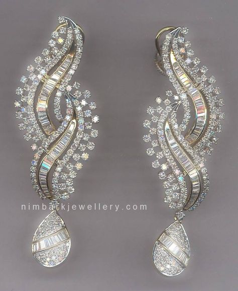 Diamond Earrings Chandelier, Long Diamond Earrings Design, Diamond Earrings Long, Indian Diamond Earrings, Diamond Long Earrings, Long Diamond Earrings, Diamond Earrings Indian, Diamond Chandelier Earrings, Diamond Earrings Design