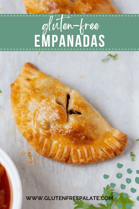 These gluten-free empanadas are a taste of Argentina right in your home. These mini pies are flaky on the outside with a moreish cheesy beef filling you simply can't resist. Gluten Free Empanadas, Gluten Free Meat, Gluten Free Dough, Gluten Free Pastry, Gluten Free Appetizers, Gluten Free Pie, Empanadas Recipe, Stay At Home Moms, Gluten Free Dinner