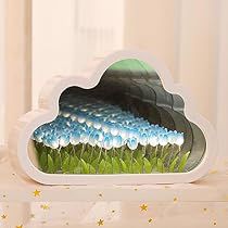 Rehenbsem DIY Cloud Ocean Mirror Tulip Night Light,Tulip Sea Desk Lamp LED Handmade Table Lamp Desktop Decor, Bedside Lamps for Couple, Friends, Children(20 Flowers,Exclud 2AA Batteries) (Blue) Cloud Mirror, Tulip Lamp, Diy Clouds, Flower Bedroom, Mood Lights, Mirror Lamp, Wall Fans, Tulips Flowers, Led Night Light