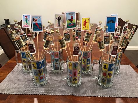 Loteria Centerpieces Loteria Party Decorations, Loteria Party Ideas, Mexican Centerpiece, Loteria Party, Party Decorations Ideas, Mexico Party, Mexican Birthday Parties, 25th Birthday Parties, Mexican Party Decorations