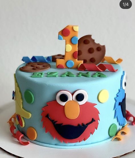 Elmo Birthday Cake 1st, Cookie Monster And Elmo Cake, Sesame Street Smash Cake 1st Birthdays, Elmo Birthday Cake Boy, Elmo Cake For Boys, Sesame Street Birthday Cake Ideas, Sesame Street Cake Ideas, Sesame Street Smash Cake, Sesame Street Birthday Cake