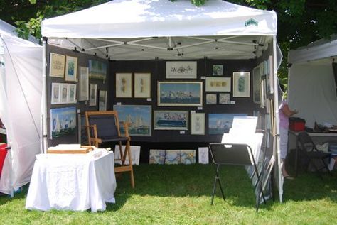 Image from  Chapter 8: Tips for Successful Selling Art Festival Booth Display, Festival Booth Display, Art Festival Booth, Art Fair Display, Salem Art, Art Fair Booth, Festival Booth, Diy Tent, Art In The Park