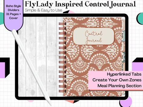 Excited to share this item from my #etsy shop: Landscape Digital Control Journal Planner | FlyLady Zone Cleaning Schedule Template | Boho Cleaning Planner | SAHM iPad Planner | Goodnotes Zone Cleaning Schedule, Flylady Zones, Flylady Control Journal, Control Journal, Meal Planning Calendar, Cleaning Schedule Templates, Fly Lady, Zone Cleaning, Cleaning Planner