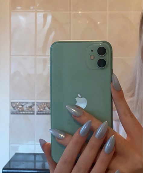 Blue Chrome Nails, Blue Periwinkle, Blue Chrome, Subtle Nails, Physical Touch, Chrome Colour, Prom Nails, Minimalist Nails, Chrome Nails