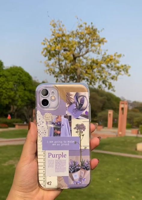 University Outfits, Phone Case Diy Paint, Aesthetic Phone Cases, Purple Cases, Retro Phone Case, Phone Case Purple, Diy Case, Diy Iphone Case, Purple Themes