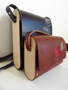 Make A Bag, Wooden Purse, Diy Leather Projects, Wooden Bag, Leather Bag Pattern, Diy Leather Bag, Leather Diy Crafts, Vanity Bag, Monogrammed Leather