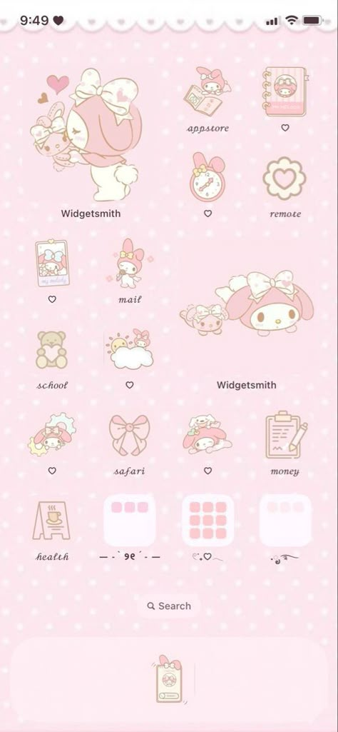 My Melody Iphone Layout, My Melody Phone Layout, Kawaii Iphone Layout, Kawaii Phone Layout, Keyboard Themes Wallpaper, Cute Home Screens, My Melody Wallpaper, Ios App Iphone, Charmmy Kitty