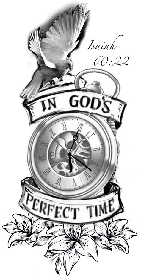 Godly Leg Tattoo, In Gods Perfect Time Tattoo, God Related Tattoos Forearm, Sleeve Tattoos Scripture, God And Time Tattoo, Christian Upper Arm Tattoo Men, Paid In Full Tattoo Ideas, Biblical Shoulder Tattoos For Men, Country Half Sleeve Tattoo For Men