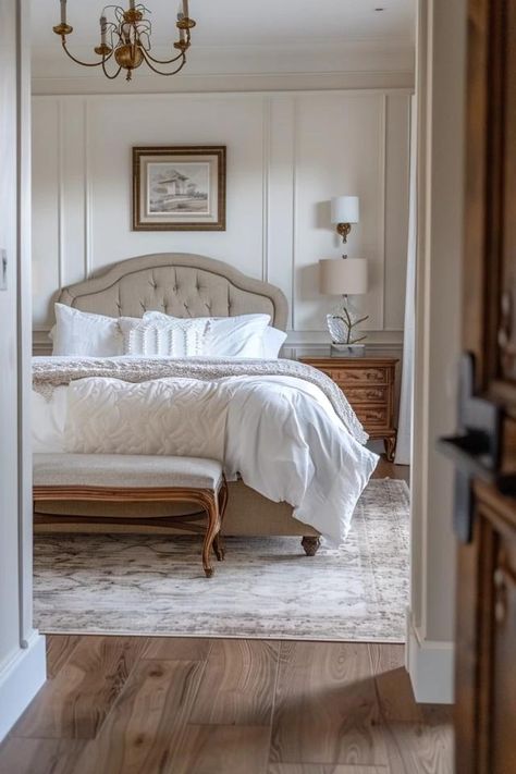 Elegant French Country Master Bedroom Ideas French Style Room Bedrooms, French Provincial Style Bedroom, French Country Primary Bedroom, Vintage French Country Bedroom, Charleston Bedroom Ideas, Small French Bedroom, French Country Master Bedrooms, French Chateau Bedroom, French Country Bedrooms Romantic