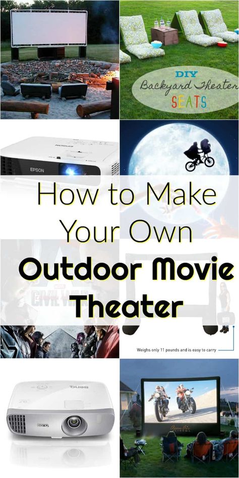 Backyard Movie Theater, Diy Backyard Movie, Outdoor Movie Party, Home Movie Theater, Backyard Movie Theaters, Outside Movie, Backyard Movie Party, Outdoor Movie Theater, Pool Diy